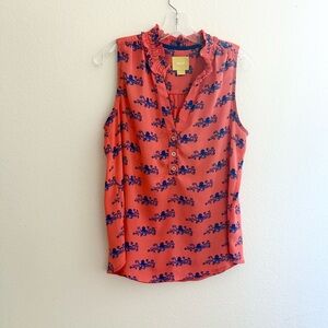 Anthropologie Maeve Blouse size 6 coral salmon tank medium